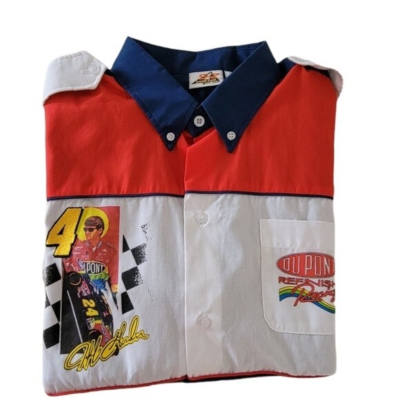 Jeff Gordan Speed Zone Race Gear Shirt Men XL Red Blue VTG EUC - Picture 5 of 10